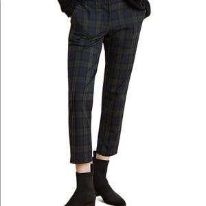Anthroplogie Velvet brand plaid green trousers